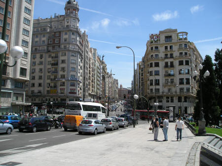 Gran Via District of Madrid Spain